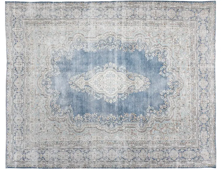 Blå Persien Persisk Vintagetæppe 392 x 268 cm