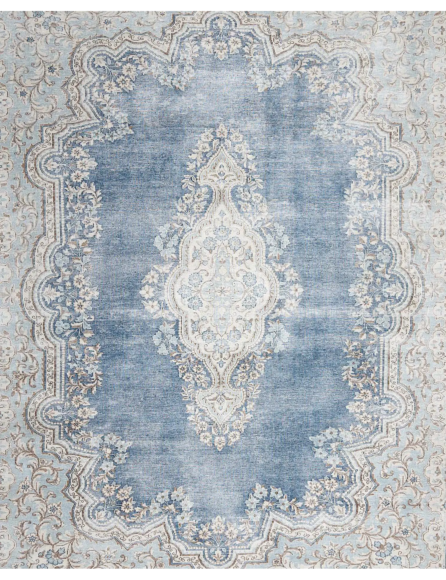 Bleu Persan Tapis Persan vintage 392 x 268 cm - Tapis fait main unique