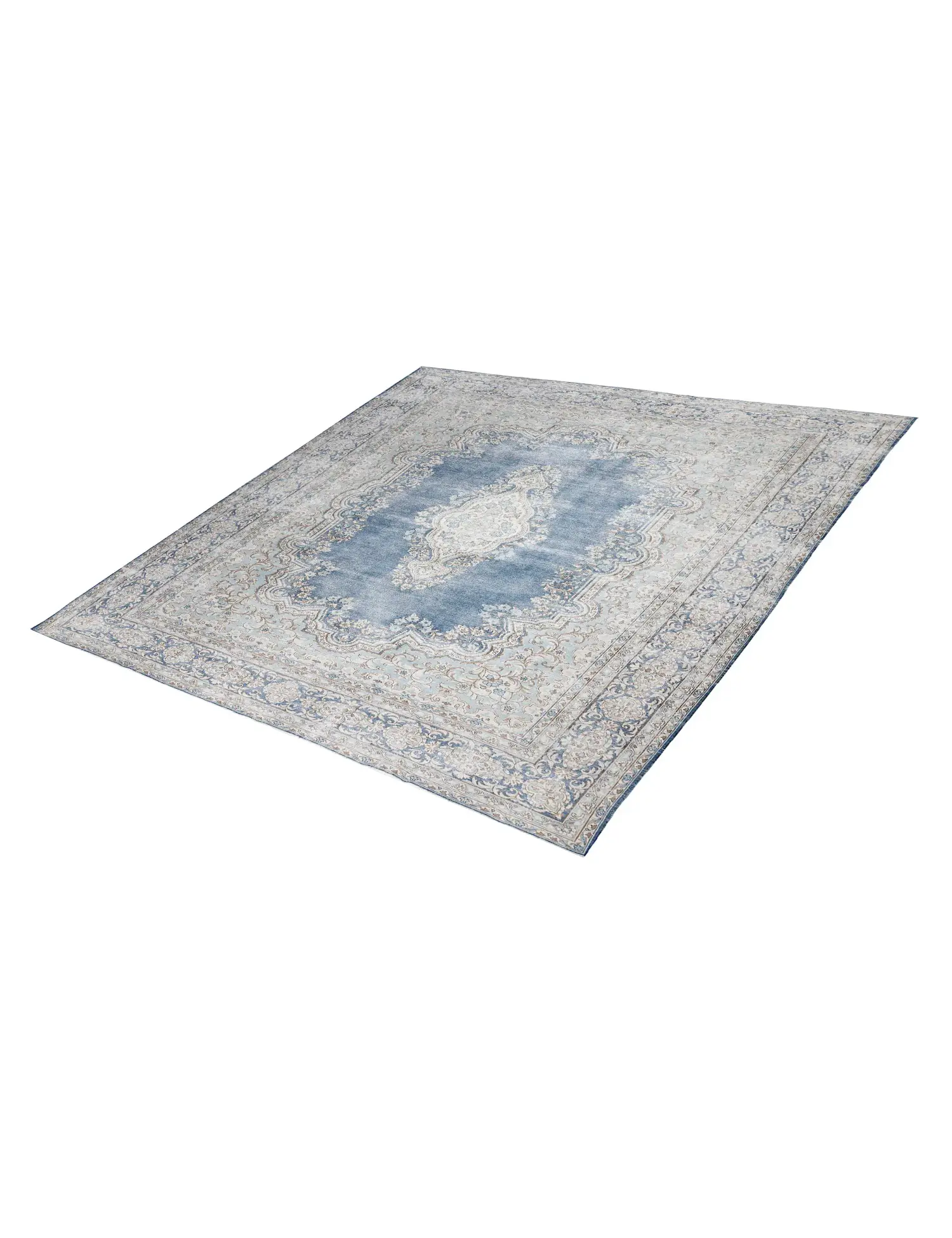 Bleu Persan Tapis Persan vintage 392 x 268 cm - Tapis fait main unique