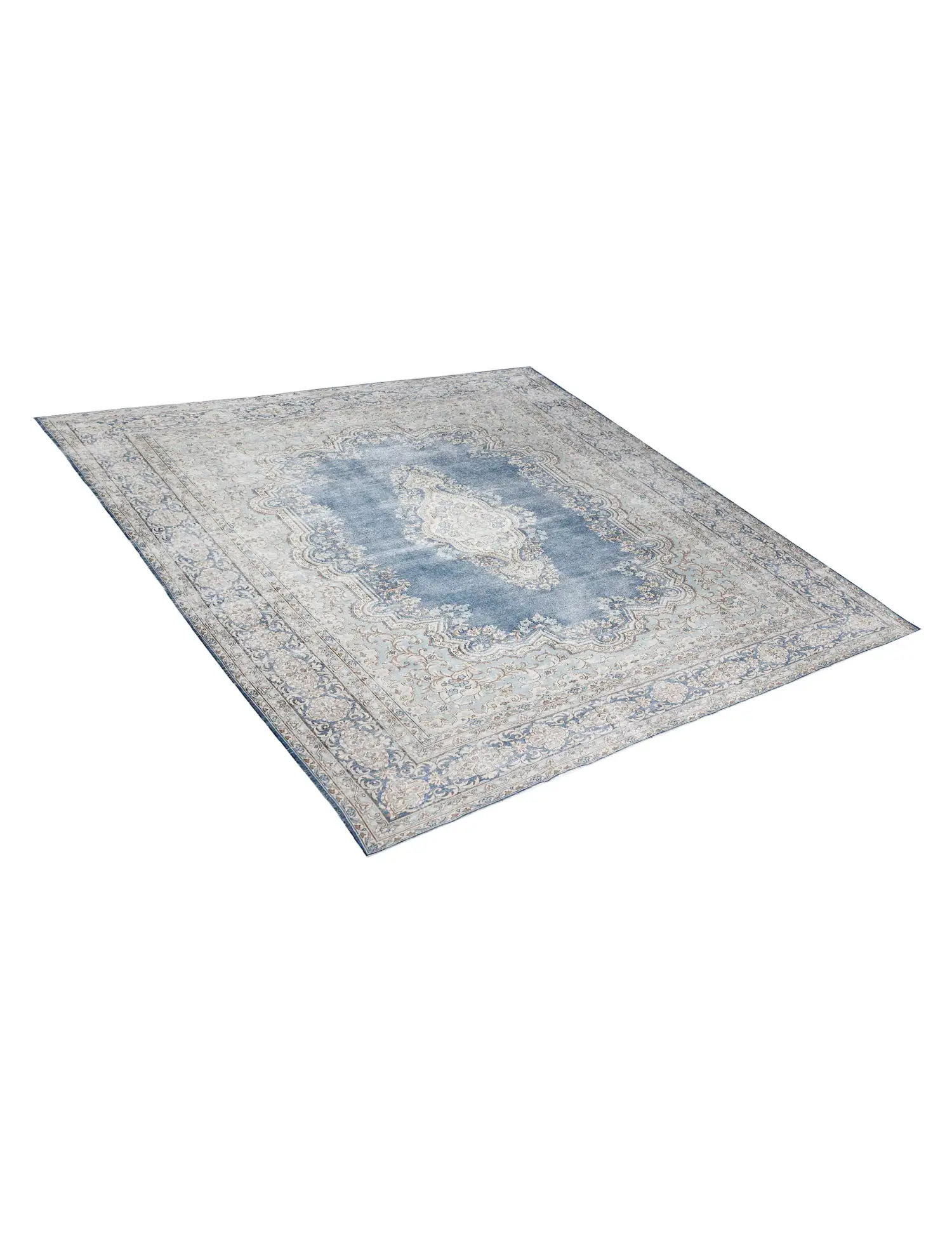 Bleu Persan Tapis Persan vintage 392 x 268 cm - Tapis fait main unique
