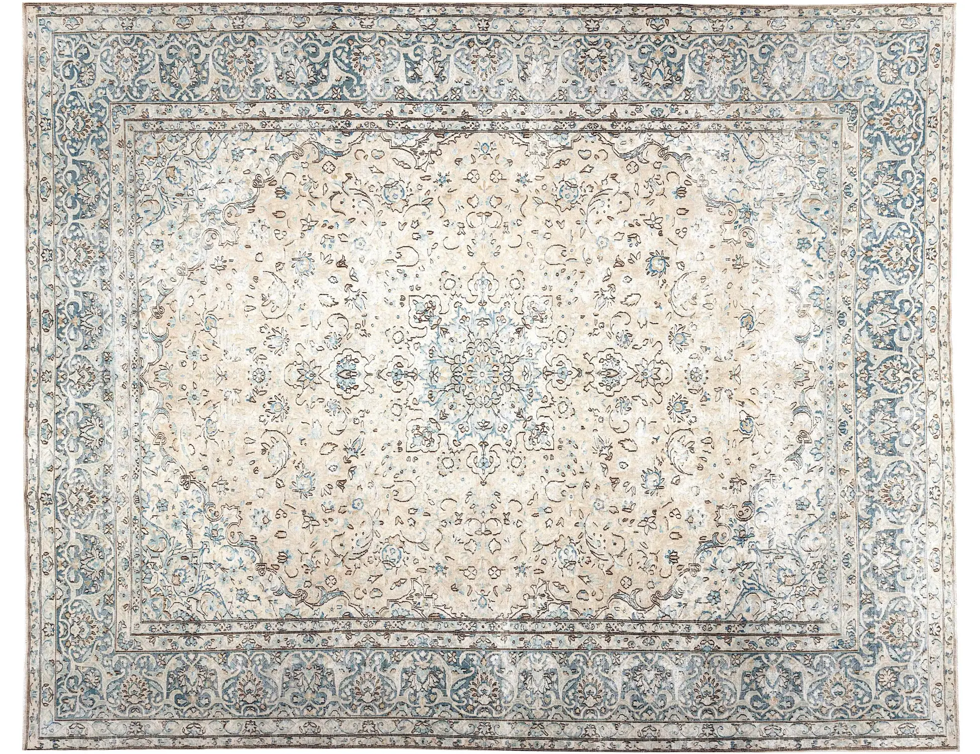 Beige text_origin_4 Tapis Persan vintage 372 x 267 cm - Tapis fait main unique