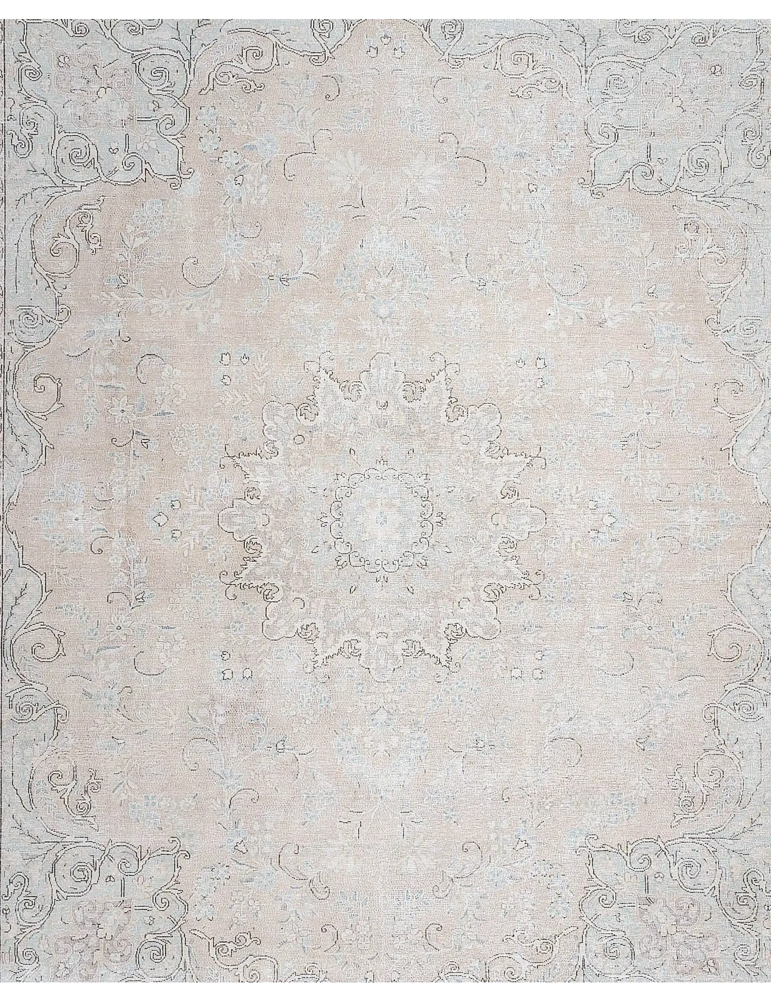 Beige text_origin_4 Tapis Persan vintage 394 x 296 cm - Tapis fait main unique