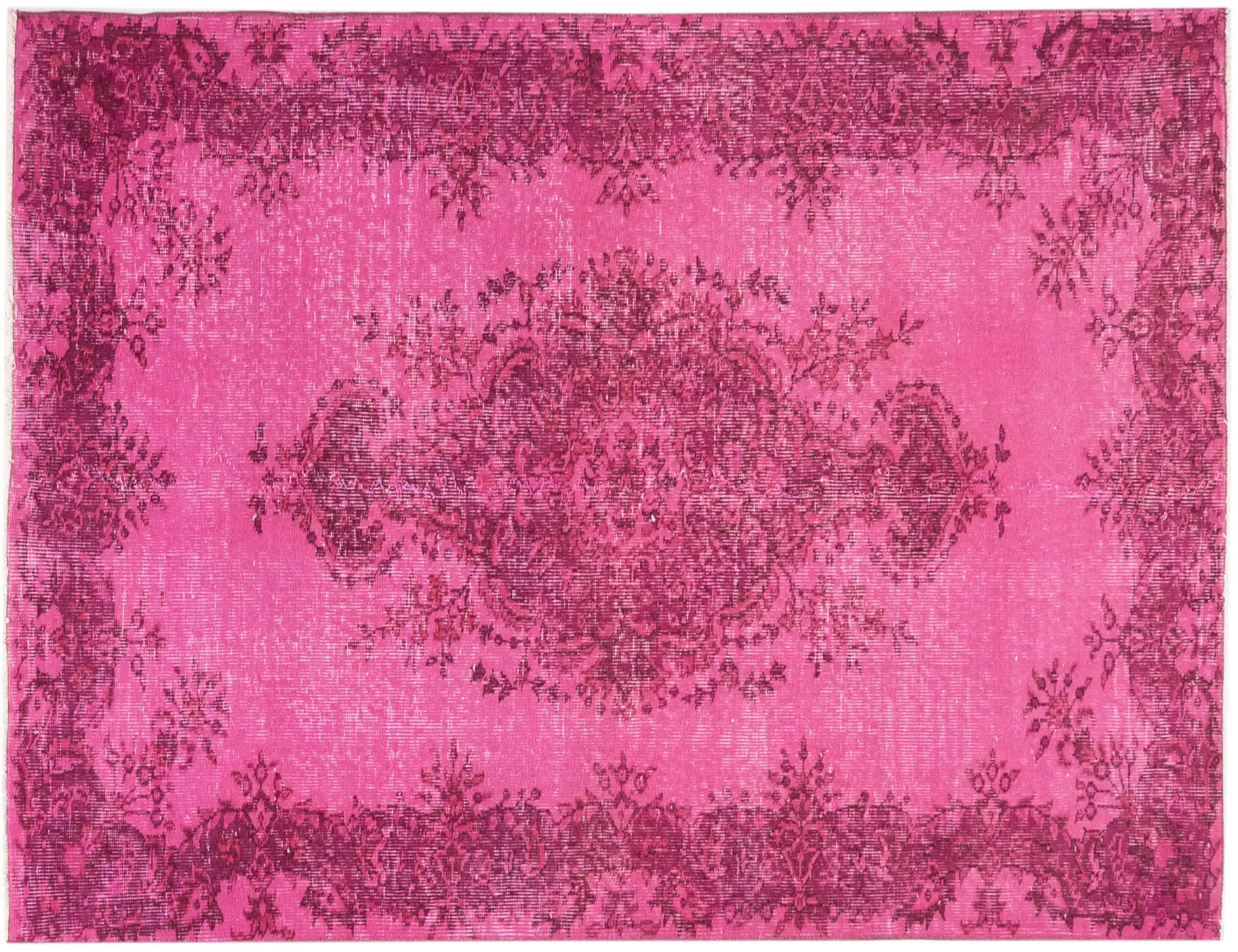 Rosa Turkiet vintage matta 206 x 118 cm - Unik handgjord matta