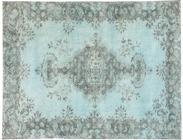 Blå Turkiet vintage matta 206 x 111 cm