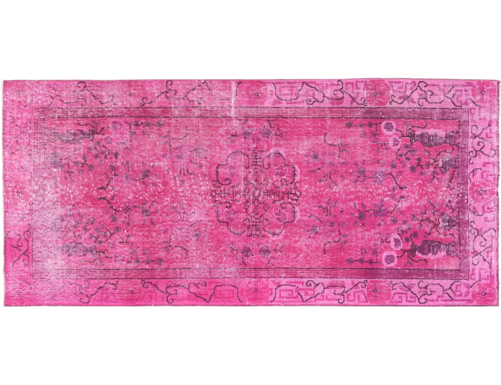 Rosa Turquía Alfombra vintage 190 x 100 cm - Alfombra única hecha a mano