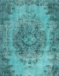 Turquoise Turc Tapis vintage 210 x 118 cm - view 3