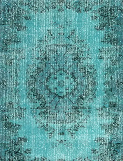 Turquoise Turc Tapis vintage 210 x 118 cm - view 3