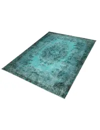 Turquoise Turc Tapis vintage 210 x 118 cm - view 1