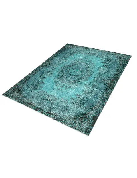 Turquoise Turc Tapis vintage 210 x 118 cm - view 1