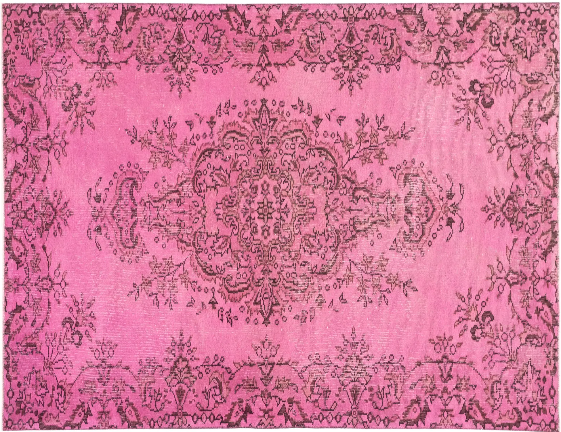 Rosa Türkei Vintage Teppich 204 x 113 cm - Einzigartiger handgefertigter Teppich