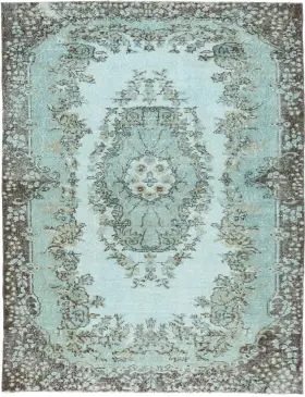 Blå Turkiet vintage matta 203 x 116 cm