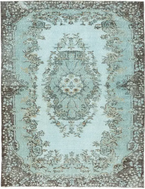 Blå Turkiet vintage matta 203 x 116 cm