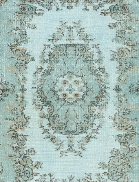 Blå Turkiet vintage matta 203 x 116 cm - view 3