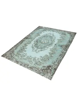 Blå Turkiet vintage matta 203 x 116 cm - view 1