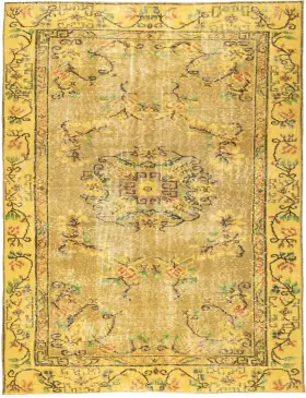 Gul Tyrkia vintage teppe 210 x 110 cm