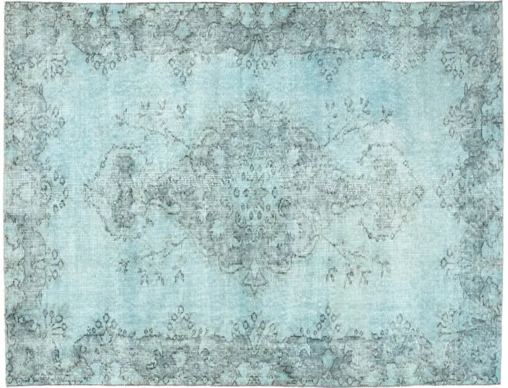 Blau Türkei Vintage Teppich 202 x 110 cm