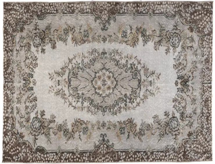 Grau Türkei Vintage Teppich 215 x 115 cm