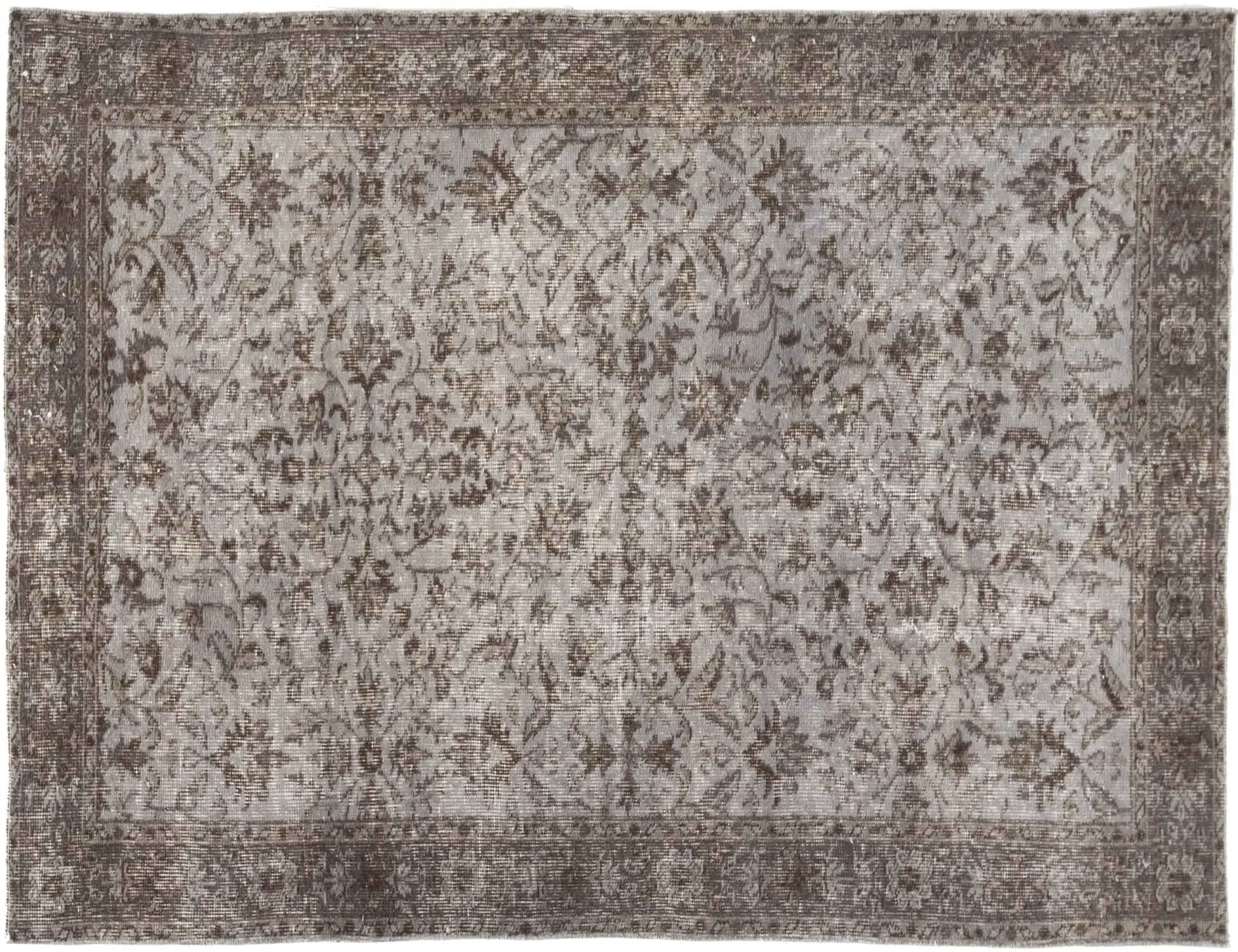 Grå Turkiet vintage matta 201 x 115 cm - Unik handgjord matta