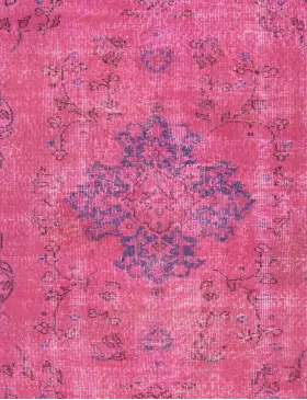 Rosa Turco Tappeto vintage 242 x 137 cm - view 3