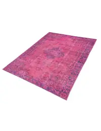 Rosa Turco Tappeto vintage 242 x 137 cm - view 1
