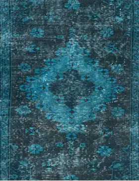 Turquoise Turc Tapis vintage 208 x 113 cm - view 3