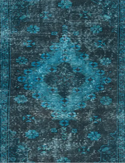 Turchese Turco Tappeto vintage 208 x 113 cm - view 3