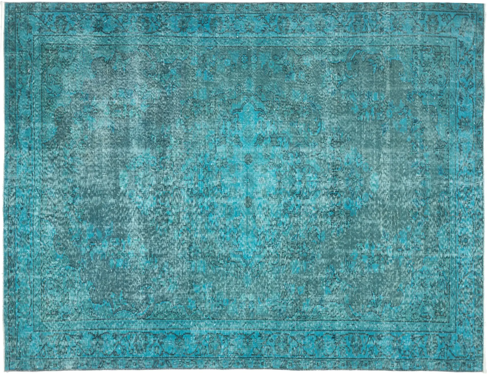Turchese Turco Tappeto vintage 280 x 160 cm - Tappeto unico fatto a mano