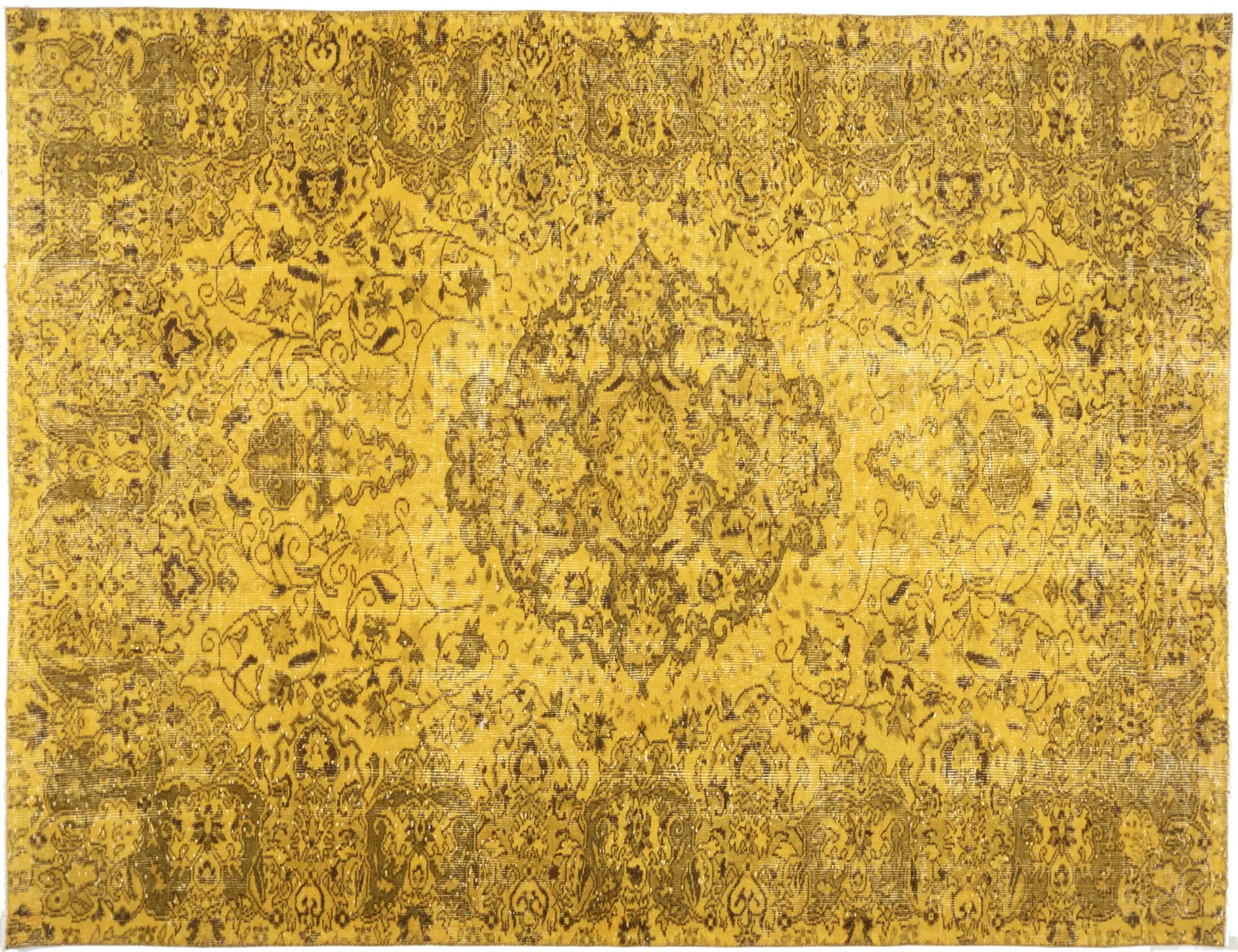 Amarillo Turquía Alfombra vintage 268 x 170 cm - Alfombra única hecha a mano