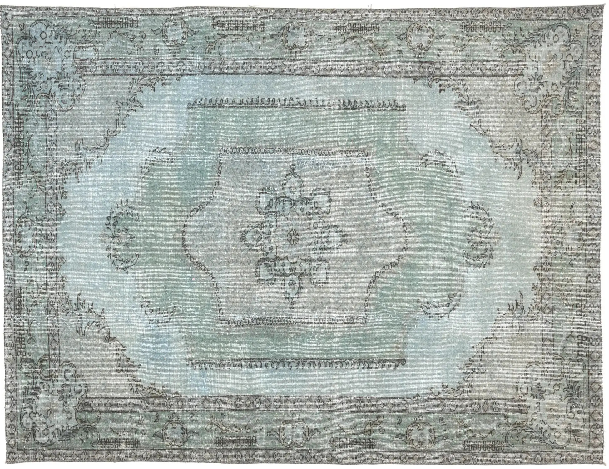 Azul Turquía Alfombra vintage 250 x 153 cm - Alfombra única hecha a mano