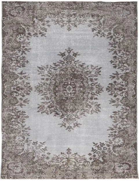Grå Turkiet vintage matta 204 x 115 cm