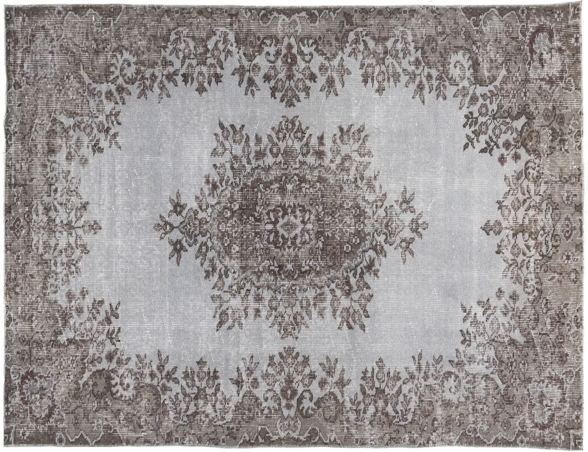 Grå Tyrkiet Vintagetæppe 204 x 115 cm - Unikt håndlavet tæppe