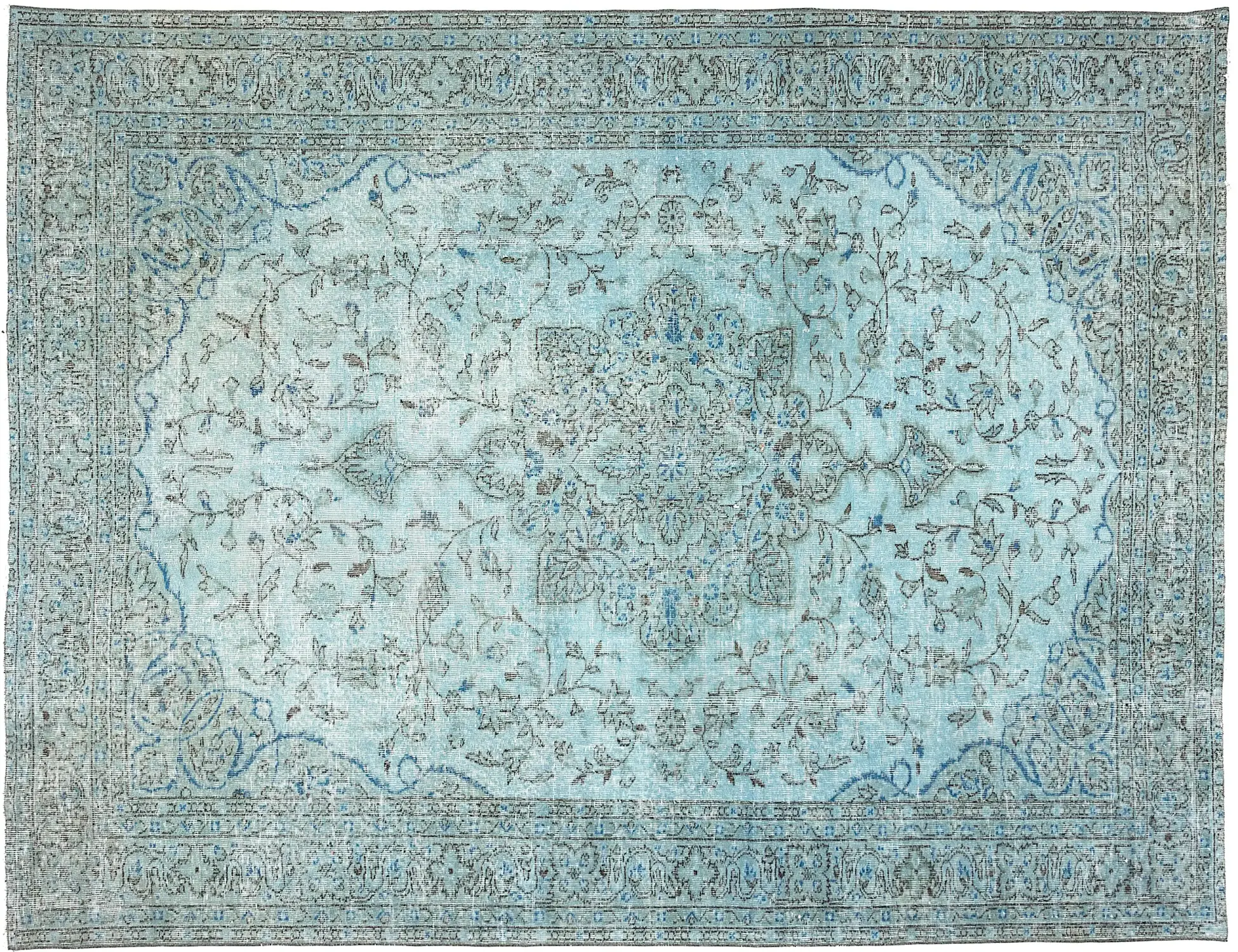 Bleu Turc Tapis vintage 286 x 202 cm - Tapis fait main unique