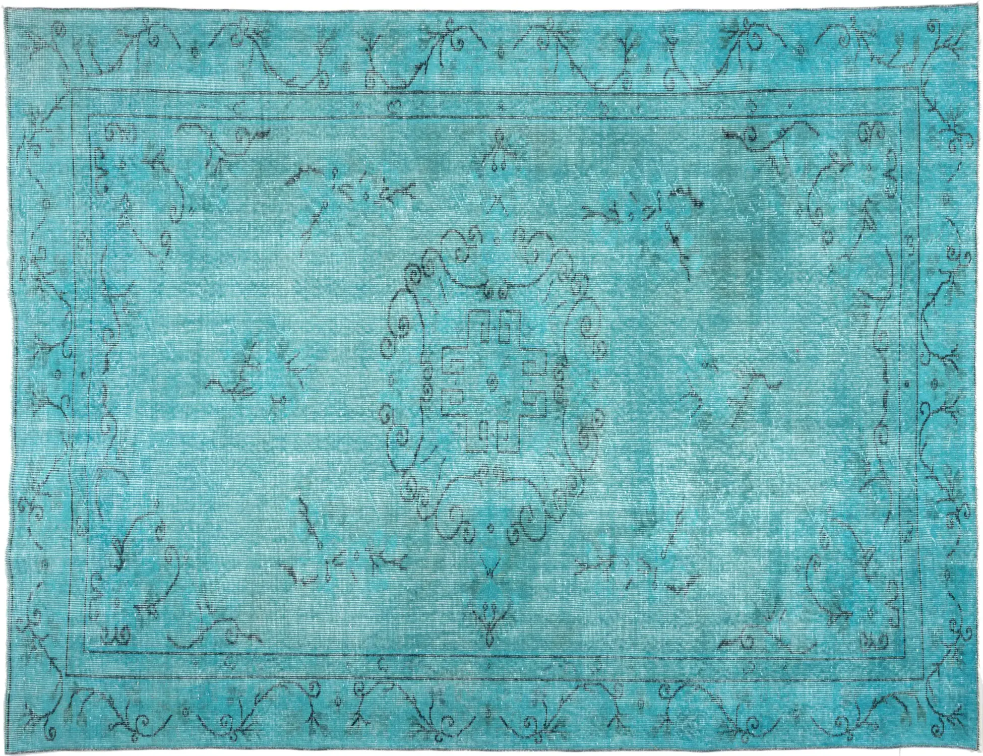Turchese Turco Tappeto vintage 284 x 182 cm - Tappeto unico fatto a mano