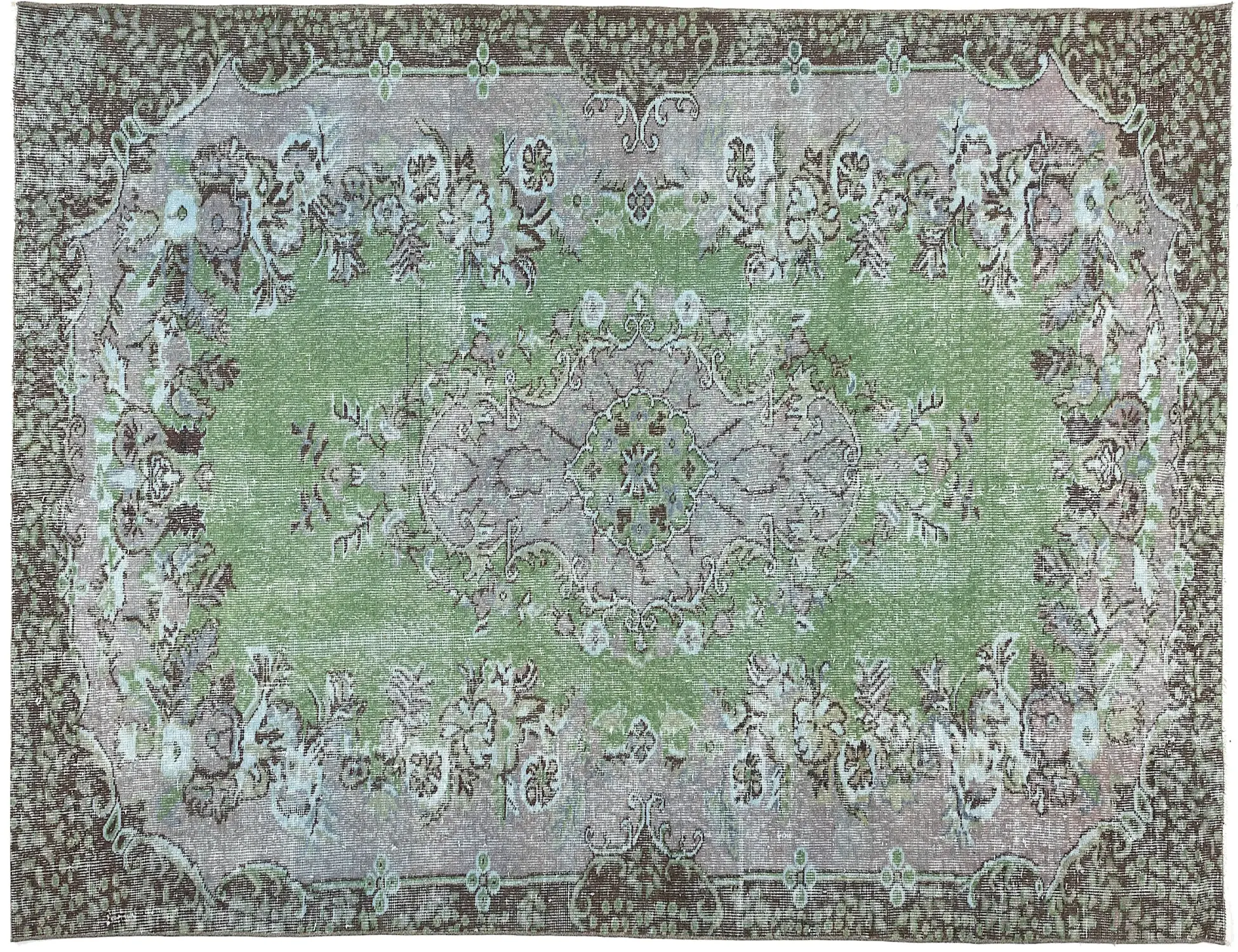 Vert Turc Tapis vintage 274 x 162 cm - Tapis fait main unique