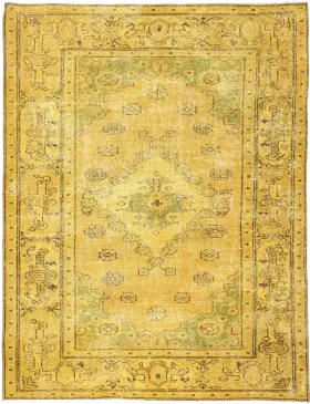Giallo Turco Tappeto vintage 227 x 141 cm