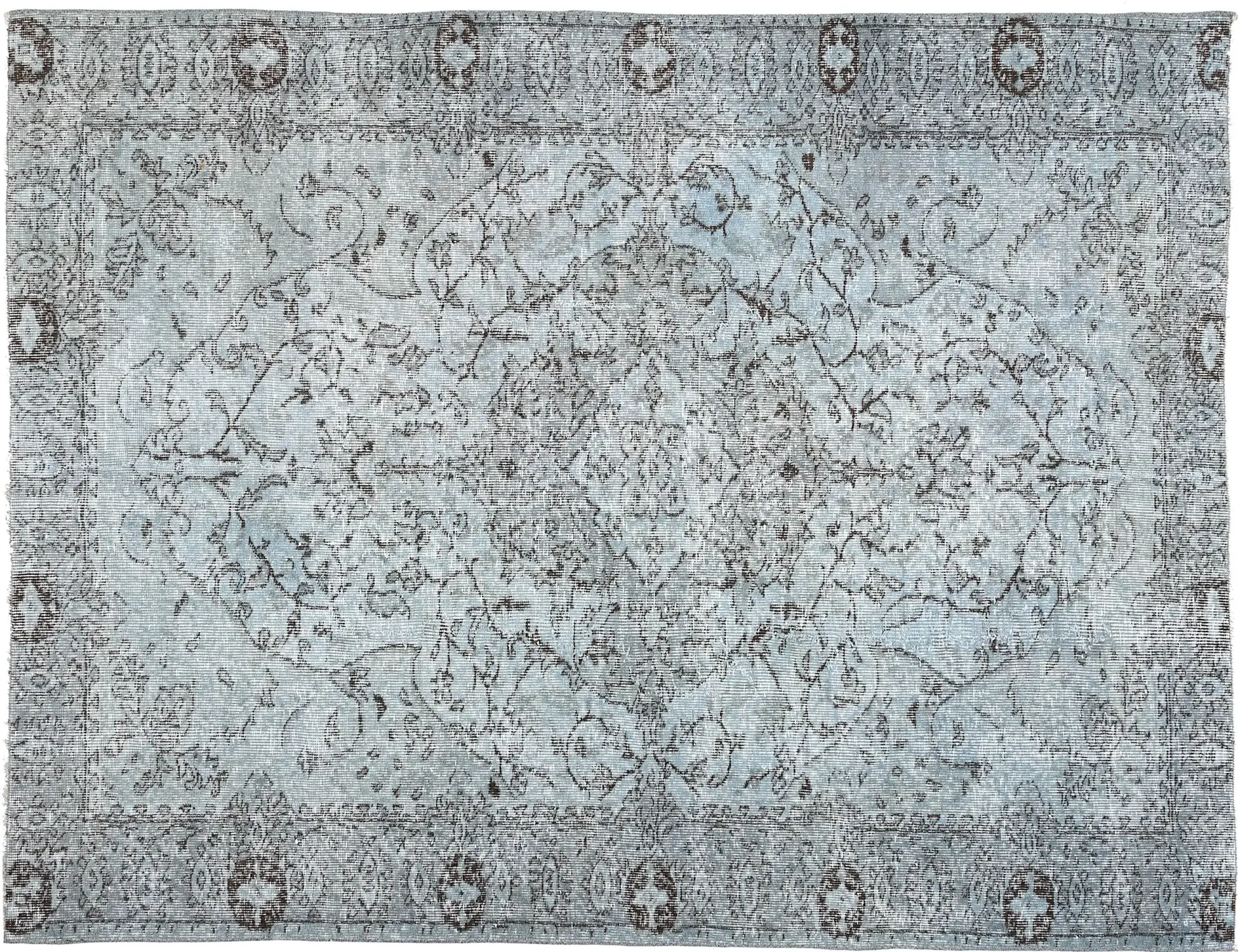 Blå Turkiet vintage matta 246 x 163 cm - Unik handgjord matta