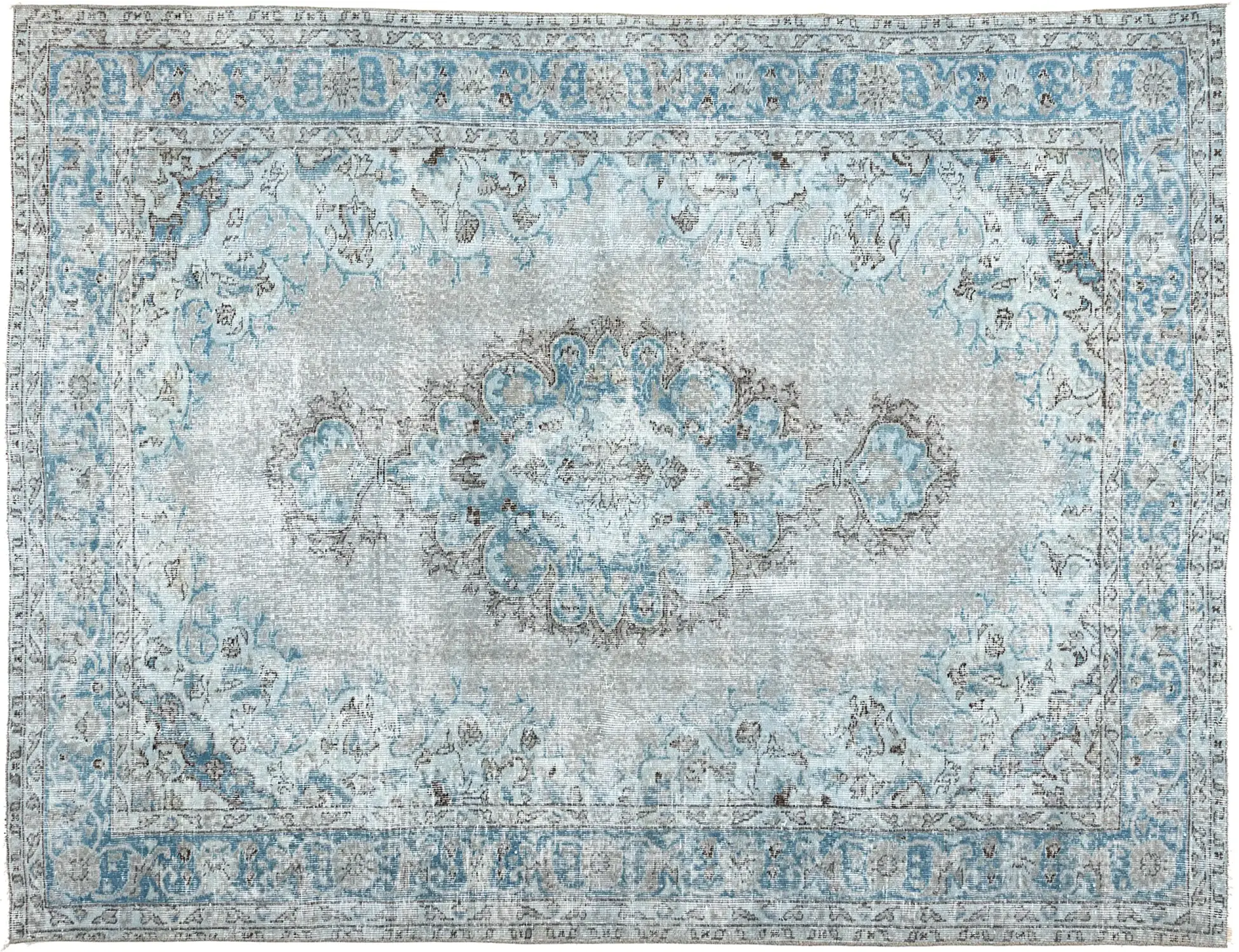 Bleu Turc Tapis vintage 270 x 180 cm - Tapis fait main unique