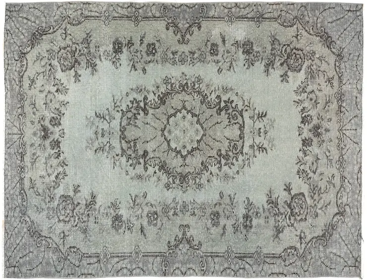 Blå Turkiet vintage matta 210 x 117 cm