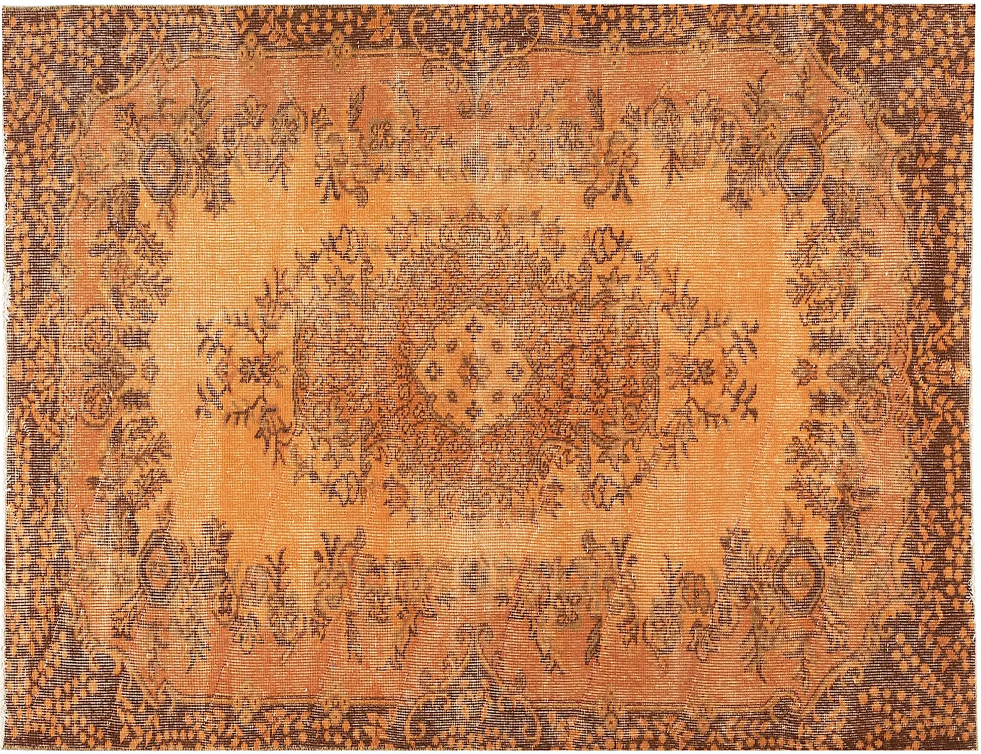 Orange Tyrkiet Vintagetæppe 210 x 113 cm - Unikt håndlavet tæppe