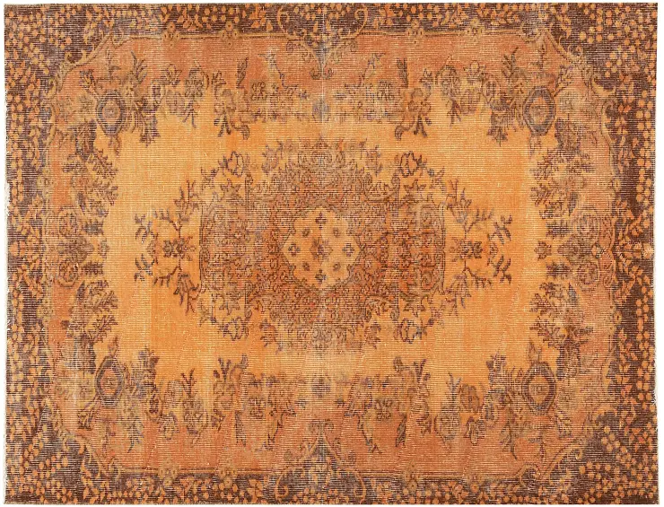 Orange Tyrkiet Vintagetæppe 210 x 113 cm