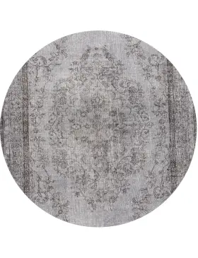 Grå Tyrkiet Vintagetæppe 184 x 184 cm