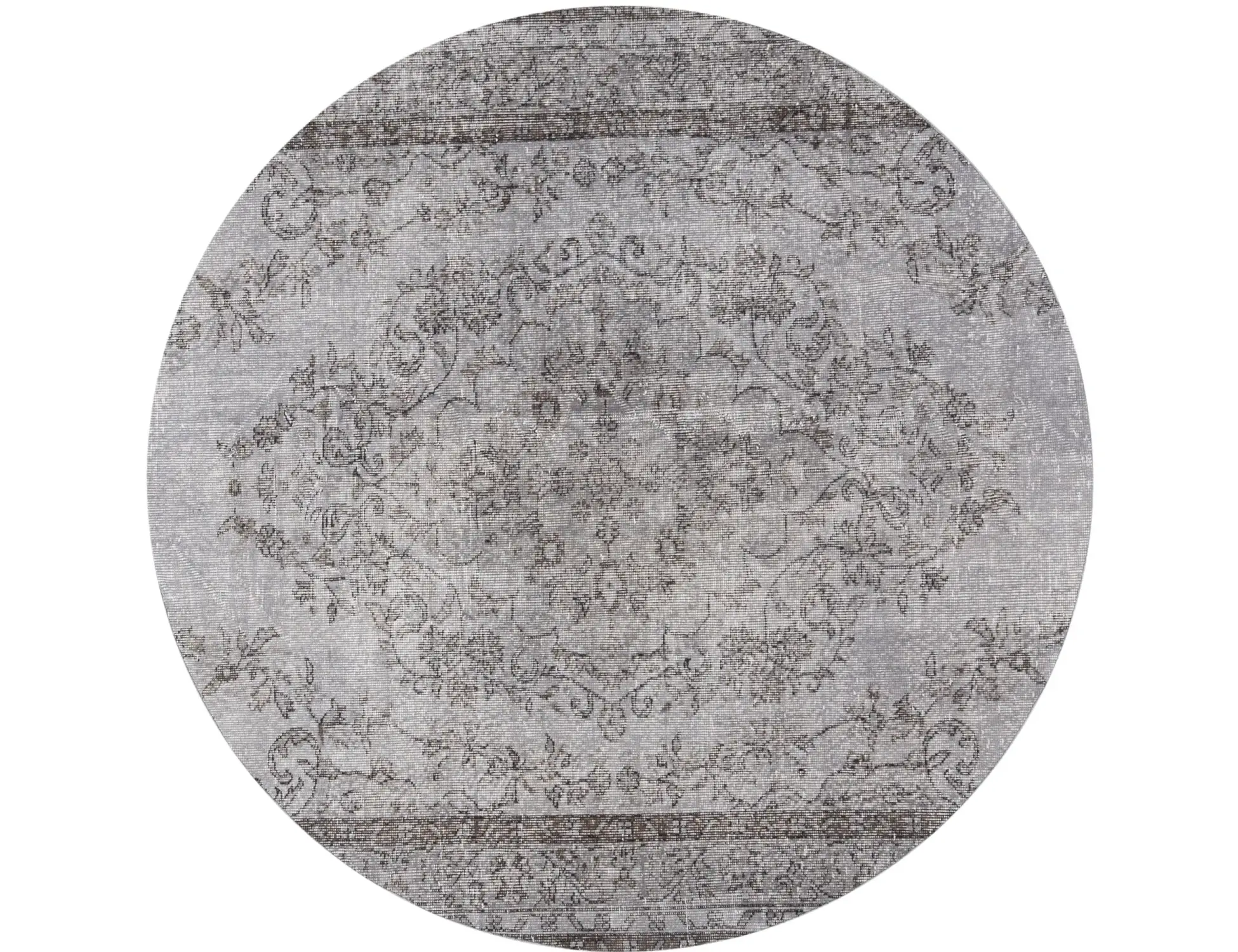 Grå Tyrkiet Vintagetæppe 184 x 184 cm - Unikt håndlavet tæppe
