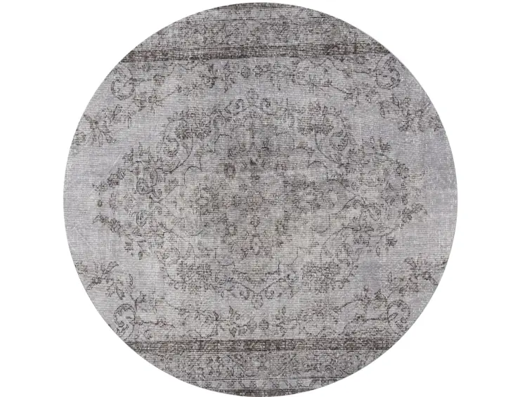 Grå Tyrkiet Vintagetæppe 184 x 184 cm