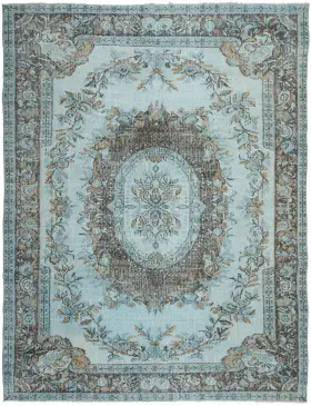 Blå Tyrkia vintage teppe 294 x 186 cm