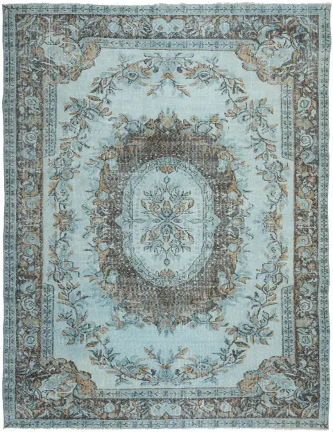 Blå Tyrkia vintage teppe 294 x 186 cm