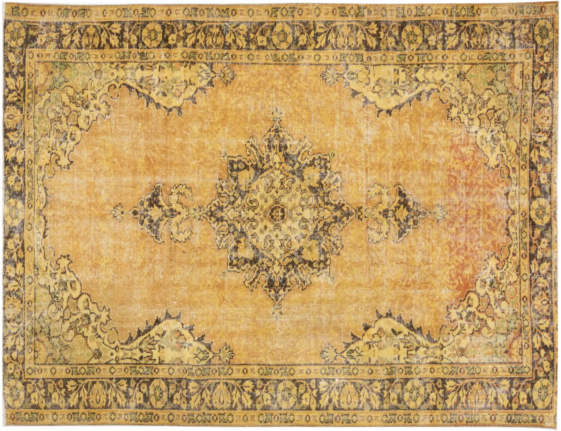 Jaune Turc Tapis vintage 266 x 172 cm - Tapis fait main unique