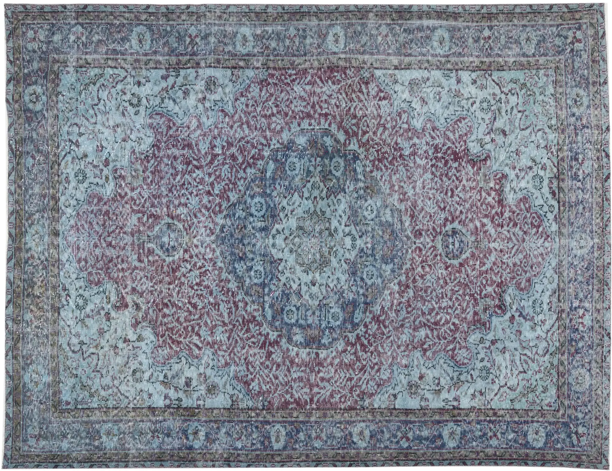 Turkos Turkiet vintage matta 302 x 173 cm - Unik handgjord matta