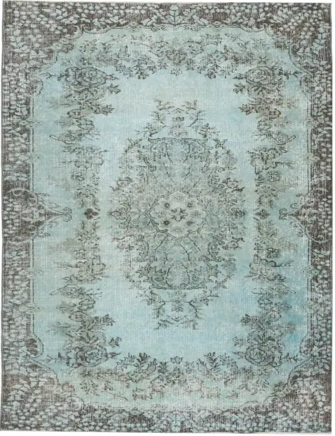 Blå Turkiet vintage matta 210 x 114 cm
