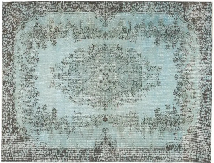 Blå Turkiet vintage matta 210 x 114 cm