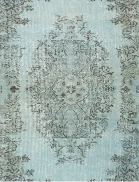 Blå Turkiet vintage matta 210 x 114 cm - view 3